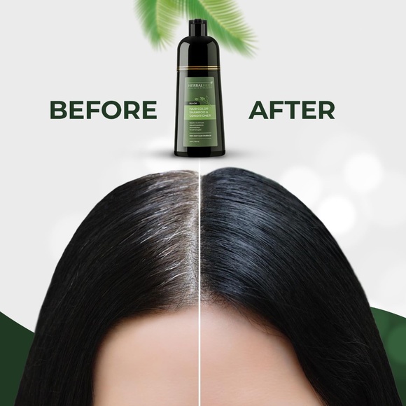 NEW Herbal Hue Hair Care Shampoo + Conditioner for Black Hair Color UNISEX - Picture 2 of 8